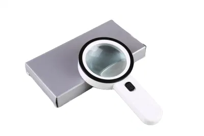 30X Handheld Large Magnifying Glass 12 LED Illuminated Lighted Magnifier