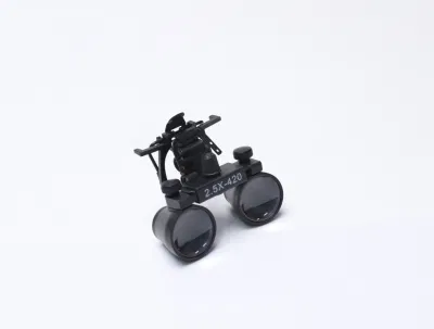 Dental 2.5X Metal Magnifying Glass Medical Surgical High Magnifying Glass with Cloth Box