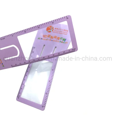 OEM PVC Custom Logo Portable Fresnel Lens Magnifier with Ruler