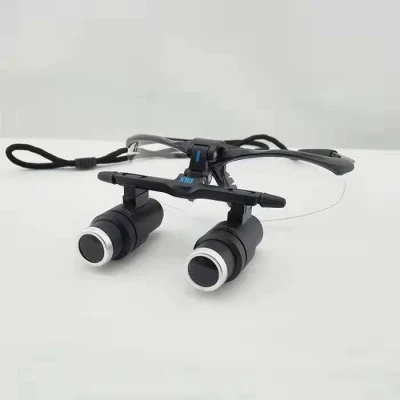 Headgear 2.5X Double Lens Dental Magnifying Glass with LED Light Surgical Loupe
