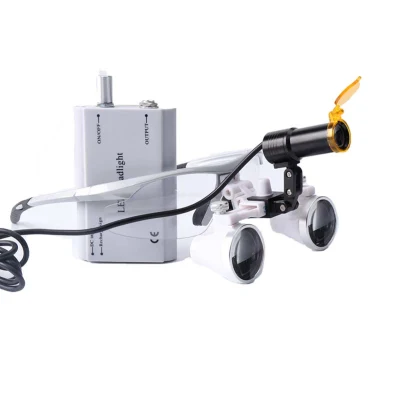 2.5X Binocular Magnifying Glass 5W Portable LED Light Surgcail Lamp