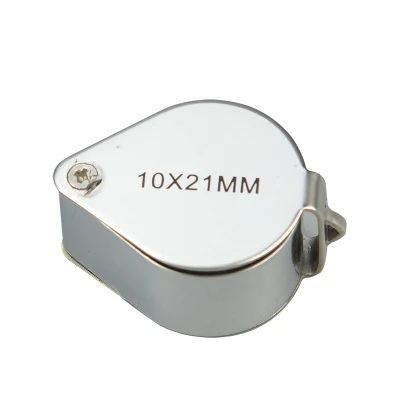All Metal Silver Folding Optical Triplet Jewelry Loupes Identification Magnifier