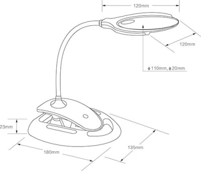 2 in 1 Interchangeable Table-Clamp Rechargeable Dimmable Magnifier with LED Light Magnifying Glass for Reading