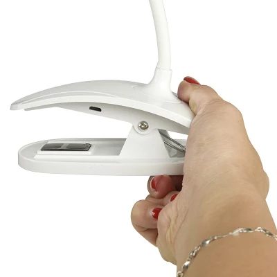 2 in 1 Interchangeable Table-Clamp Rechargeable Dimmable Magnifier with LED Light Magnifying Glass for Reading
