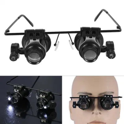 Professional 20X Magnifying Eye Magnifier Single/Dual Glasses Loupe Lens