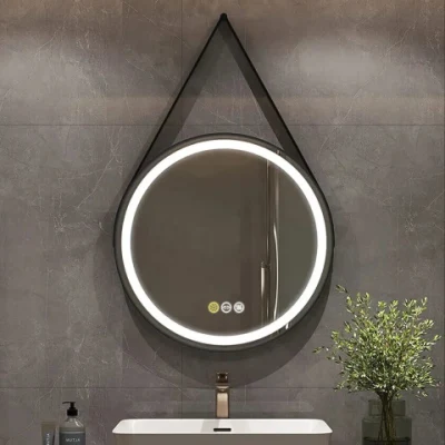 Bathroom Half Round Mirrors Accent Mirror Circle Wall Mirror with Hanging Rope