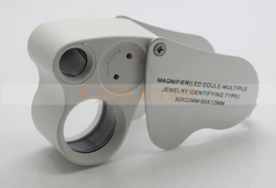 60X Jewelry Loupe Dual Lens Magnifier Folding LED Jewelry Loupe