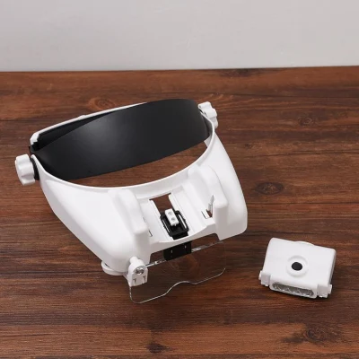 New LED Helmet Magnifier Headband Magnifying Glass Dental Visor Magnifying Glass