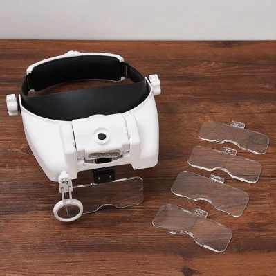 New LED Helmet Magnifier Headband Magnifying Glass Dental Visor Magnifying Glass
