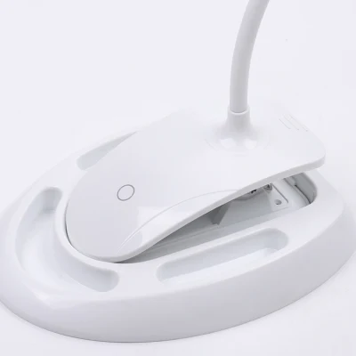 2 in 1 Interchangeable Table-Clamp Rechargeable Dimmable Magnifier with LED Light Magnifying Glass for Reading