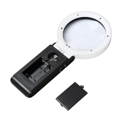 10X 25X Reading Handheld Portable Foldable Magnifier Lamp Line Tester with LED UV Lights Scale (BM-MG4222C)