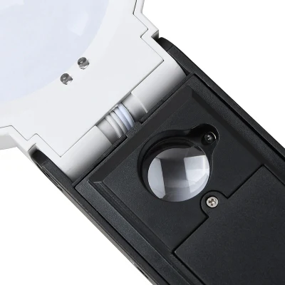10X 25X Reading Handheld Portable Foldable Magnifier Lamp Line Tester with LED UV Lights Scale (BM-MG4222C)