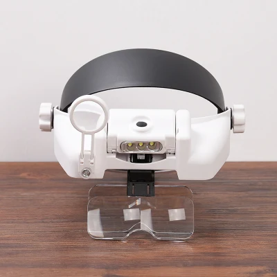 New LED Helmet Magnifier Headband Magnifying Glass Dental Visor Magnifying Glass