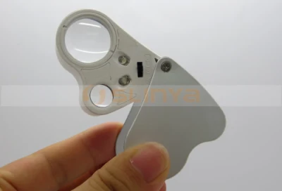 60X Jewelry Loupe Dual Lens Magnifier Folding LED Jewelry Loupe