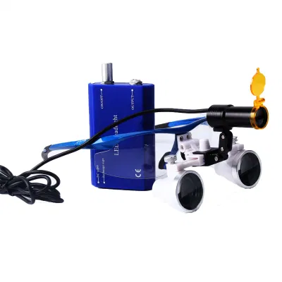2.5X Binocular Magnifying Glass 5W Portable LED Light Surgcail Lamp