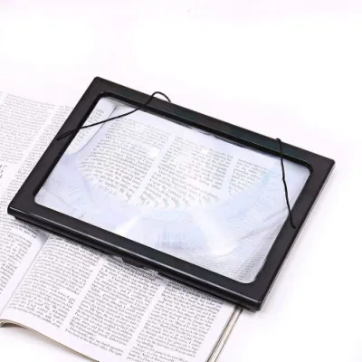 Portable Hanging Foldable 3X Magnifier with LED Handsfree Magnifying Glass A4 Full Page Desktop Magnifying Glass for Reading