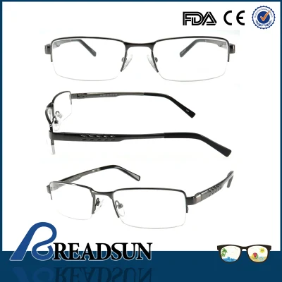 Om134200 Semi-Rim Metal Optics Eyewear with Aluminum Temple