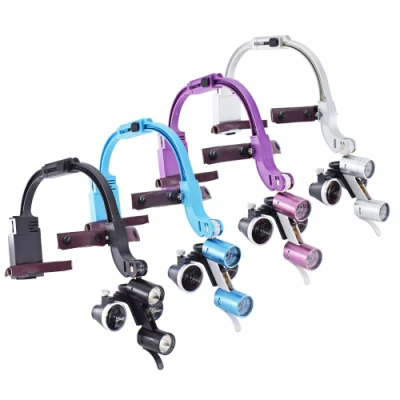 Dental Binocular Loupe 2.5X/3.5X Headband Ajustable 5W LED Headlight Surgical Headlamp Dentistry Binocular Magnifier