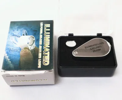 with 2 LED Lights, 30X High-Definition Full-Metal Foldable Jewelry Magnifier Glass Mg21007