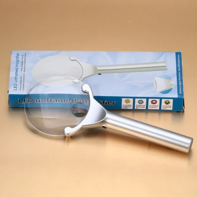 Frameless LED Lighting Double Optical Handheld Magnifying Glass Magnifier