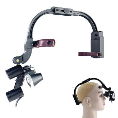 Dental Binocular Loupe 2.5X/3.5X Headband Ajustable 5W LED Headlight Surgical Headlamp Dentistry Binocular Magnifier