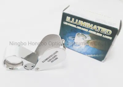 with 2 LED Lights, 30X High-Definition Full-Metal Foldable Jewelry Magnifier Glass Mg21007