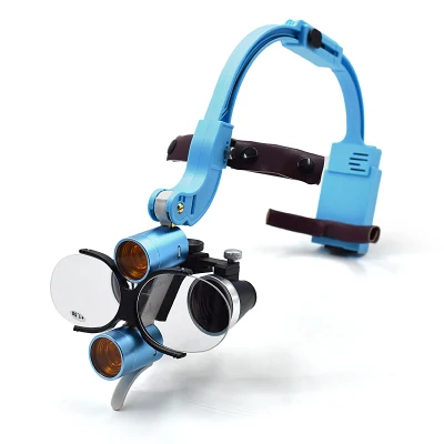 Dental Binocular Loupe 2.5X/3.5X Headband Ajustable 5W LED Headlight Surgical Headlamp Dentistry Binocular Magnifier