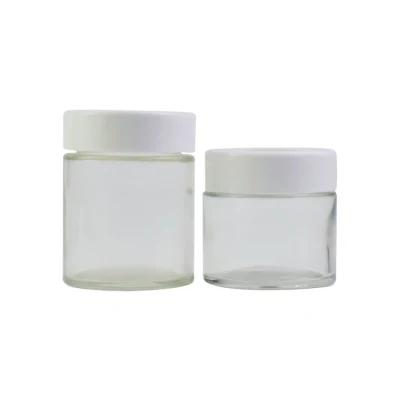 2oz Clear Magnifying Glass Jar Child Proof Jar 3.5g Flower Smell Proof Child Resistant Magnifying Jar