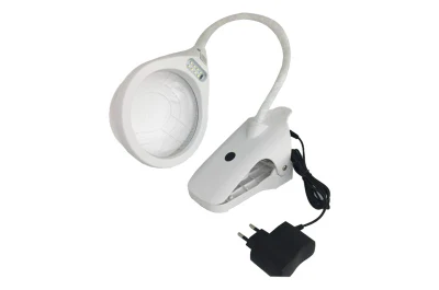 New Design 8 LED Tabletop Clip Clamp Folding Rechargeable Magnifier No. Bc120c