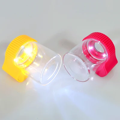 155ml Borosilicate Stash Herb Mag Container Glass Magnifying Light Jar with Uab Charge