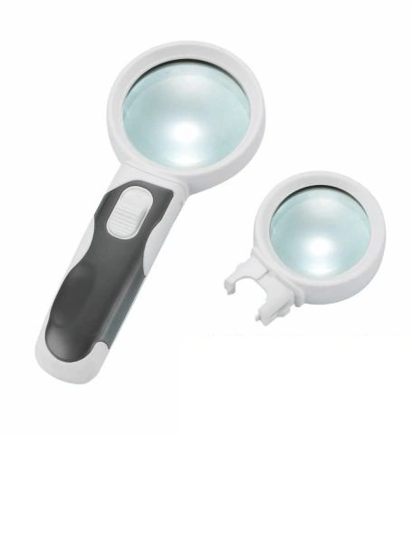 Interchangeable LED Magnifying Glass Magnifier 3X/10X Illuminated 2 Lens (BM-BG2003)