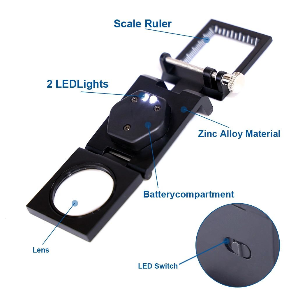 10X LED Light Folding Screen Printing Magnifier Glass