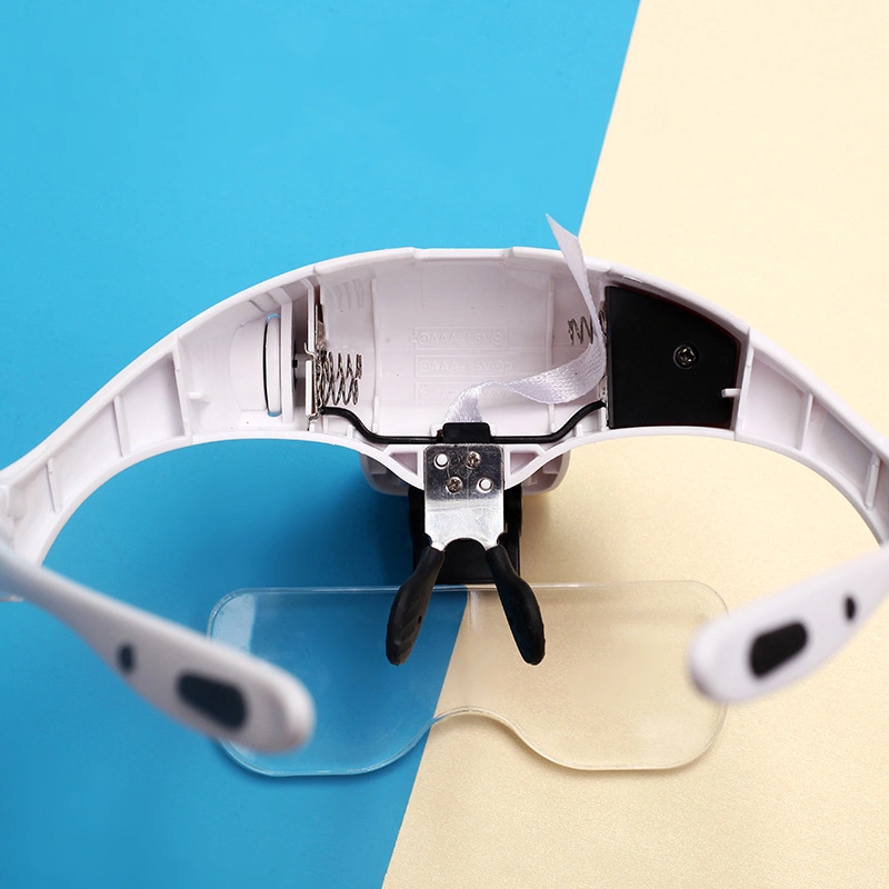 LED Light Headband Glasses Magnifier Lupa Helmet Bracket Magnifying Glass for Eyelash Extension
