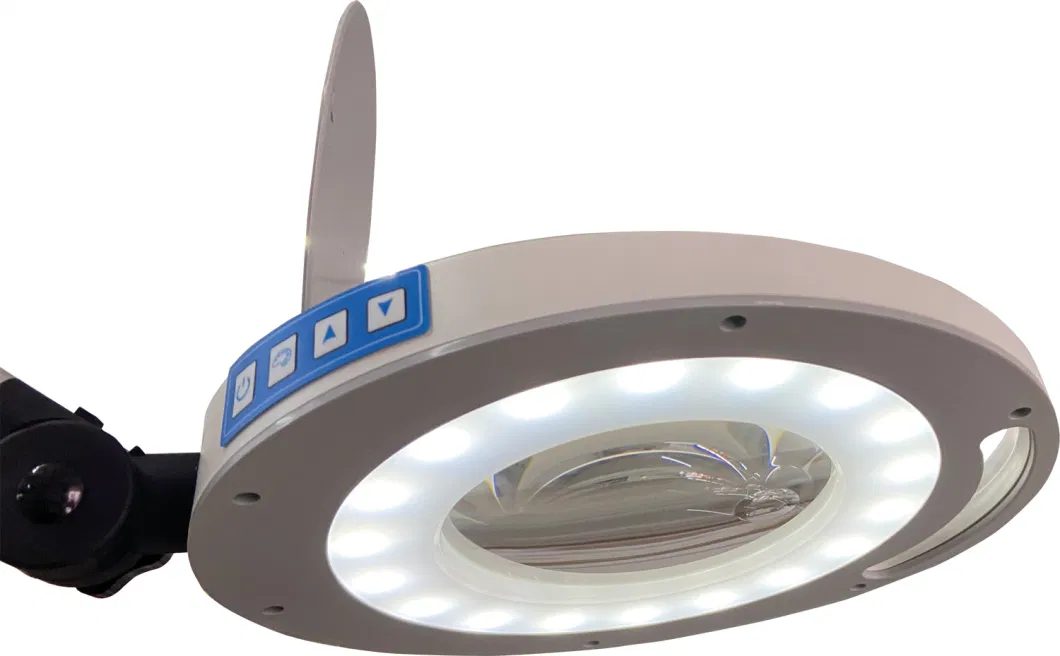 Both LED &amp; Magnifier in 1 Lamp Ks-1088r Rail Clamp Type LED Magnifying Lamp