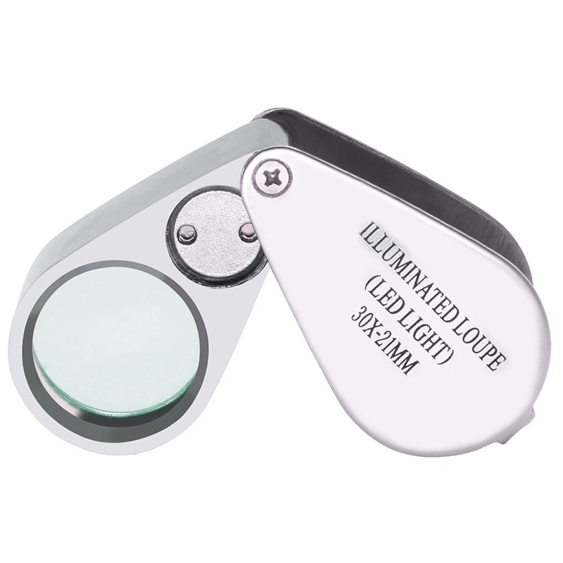 30X-21mm LED Light Illuminated Jewelry Magnifier Loupe