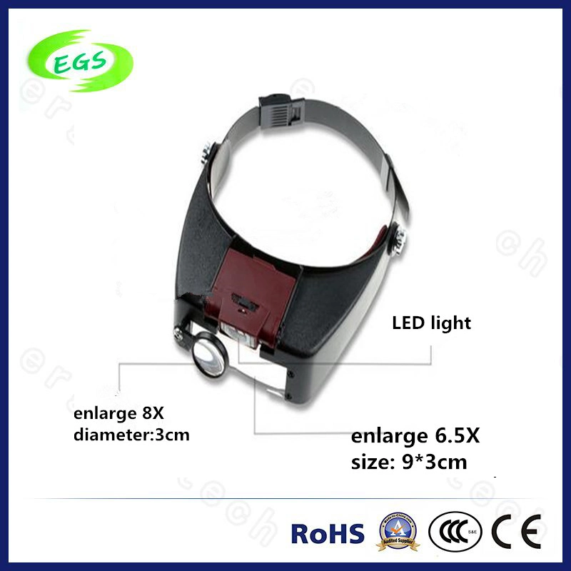 1.5X, 3X, 6.5X, 8X LED Medical Surgical Optical Magnifier Lamp/Lens with Light (EGS-81010-A)
