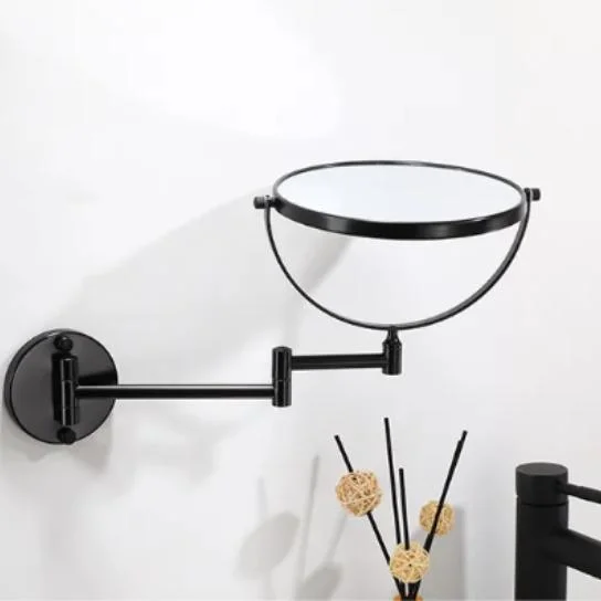Dressing Mirror Wall Mounted Magnifying Two-Sides Space Aluminum Black Makeup Mirror Lady Gift
