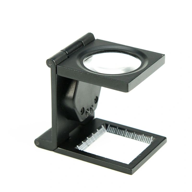 Handheld Magnifier Desktop Magnifier with LED Light Portable Mini Foldable Optical Lens with Scale