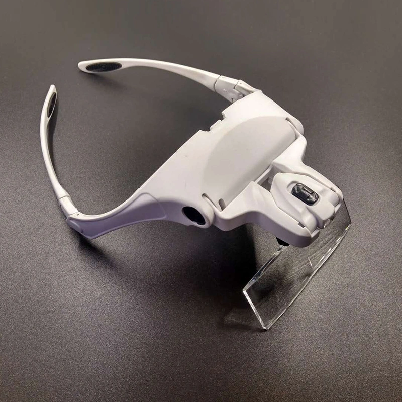 Hands Free 2LED Head Wearing Eyeglass Magnifer 1.0X, 1.5X, 2.0X, 2.5X, 3.5X for Close Work, Jewelry, Watch Repair, Arts, Craft, Reading