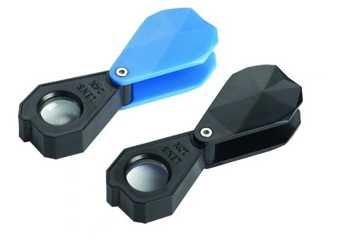 Light Blue Folding Pocket Jeweler&prime;s Magnifiers