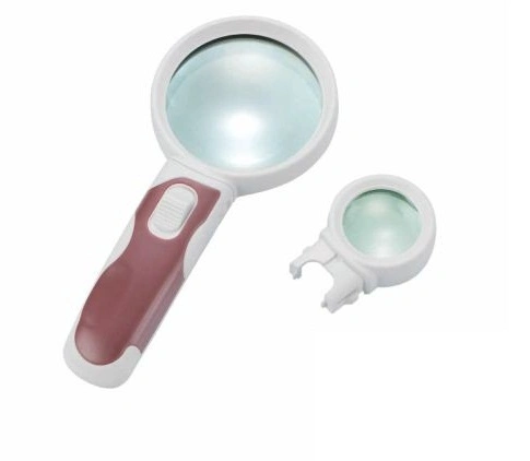 Interchangeable LED Magnifying Glass Magnifier 2.5X/16X Illuminated 2 Lens (BM-BG2005)