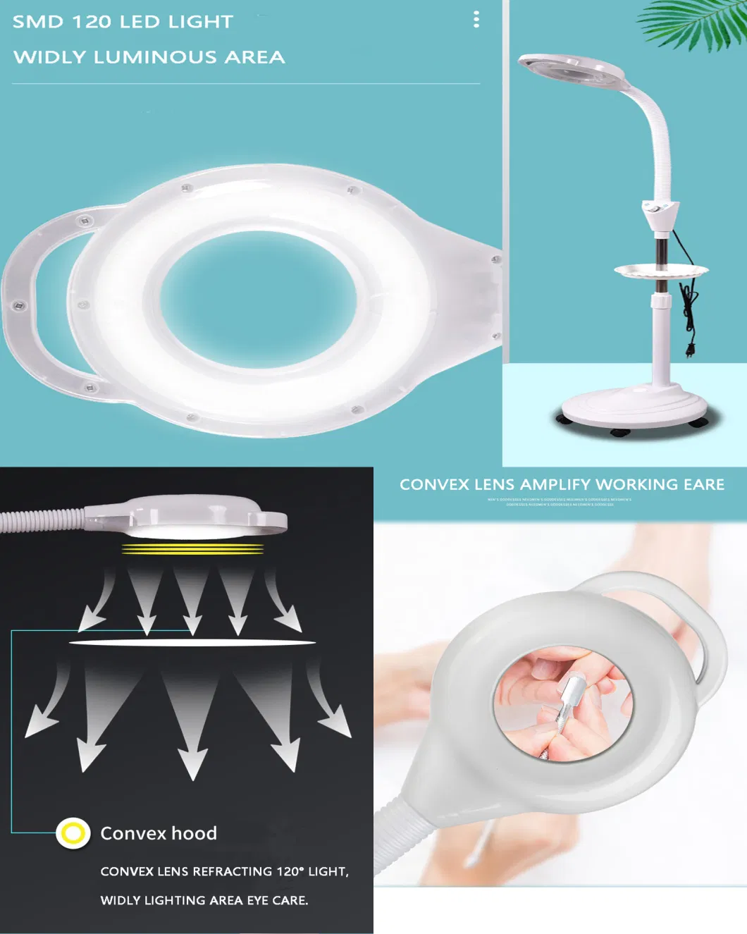Wholesale High Quality Beauty Salon Light with Magnifier for Tattoo Eyelashes Manicure LED Cold Lamp Beauty Salon Lamp