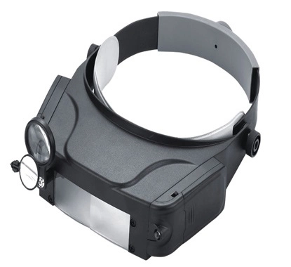 Lighted Headband Magnifier Magnifying Visor with Dual LED Lights (BM-MG5024)