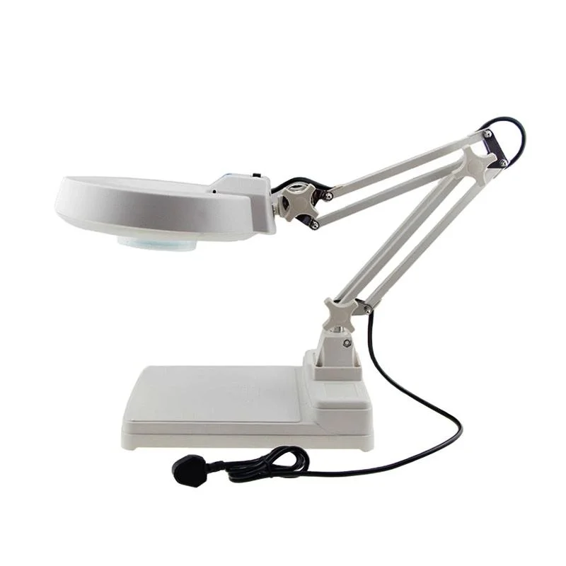 3X/5X/8X/10X/15X/20X Desktop Table Lamp Magnifer with Optical Glass Folding Stand