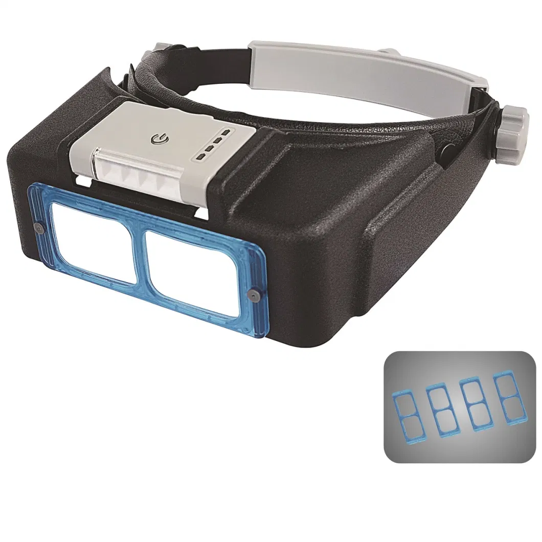 New Rechargeable Headband Magnifier with LED Light Head Magnifying Glass with Light