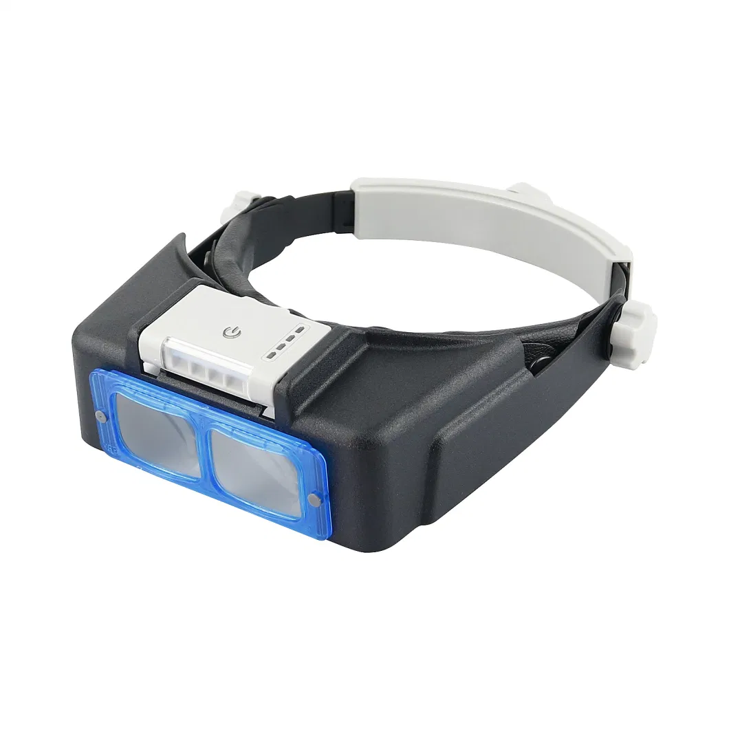 New Rechargeable Headband Magnifier with LED Light Head Magnifying Glass with Light
