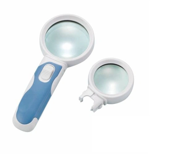 Interchangeable LED Magnifying Glass Magnifier 3X/10X Illuminated 2 Lens (BM-BG2003)