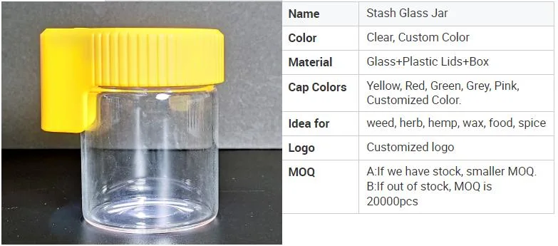 USB Charger LED Light Air Tight Stash Magnifying Smell Proof Glas Jar for Herb Cookies Spice