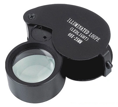 40X25mm Illuminated Diamond Loupe Magnifier with LED Light (BM-MG6024)