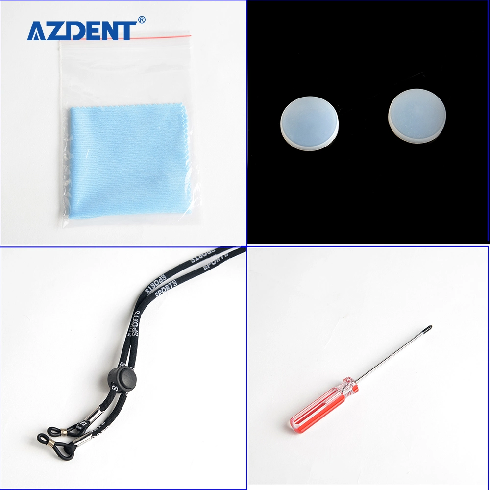 Azdent Dental Medical Headlight Dentist Clinic Use Portable Red Color Headband Magnifier Loupe 3.5X-420 Sliver Color